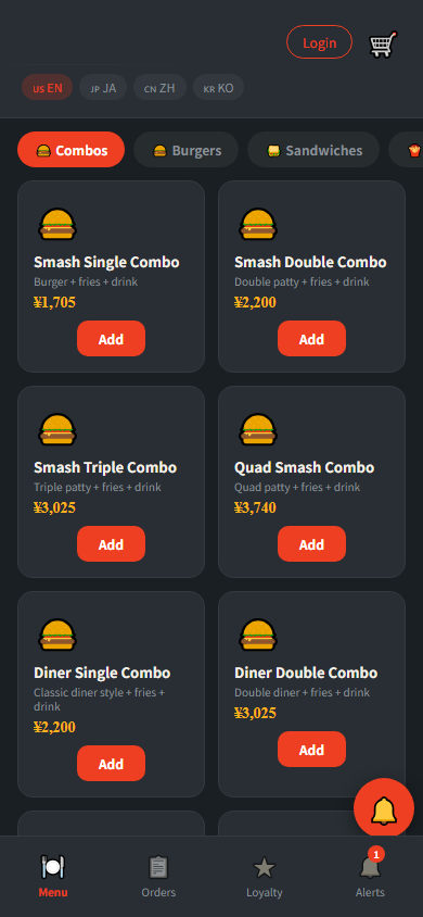 Customer Menu